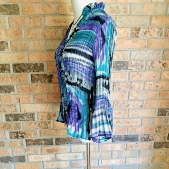 NWT Larry Levine Womens Bell Sleeve Blouse Size PL - Picture 2 of 8